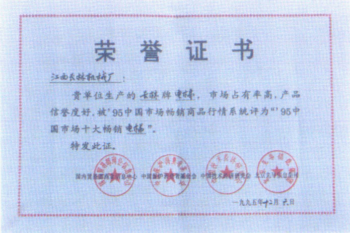 95年中國市場十大暢銷電梯